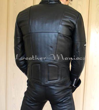 Leather motorcycle jacket classic style Hurrican - Leather Maniacs